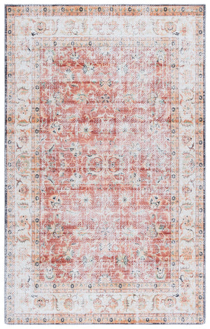 Safavieh Arizona Elegant Power Loomed Rug In Soothing Colors - Washable, Slip-resistant & Minimalist Design Rust ,Beige Polyester Arz207r-4