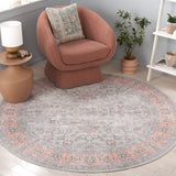 Safavieh Arizona 210 Power Loomed Traditional Rug Sage / Rust Polyester