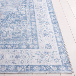 Safavieh Arizona 6ft Round Area Rug In Light Blue & Blue - Elegant Traditional Design With Medallion Pattern Light Blue ,Blue Polyester Arz211m-6r