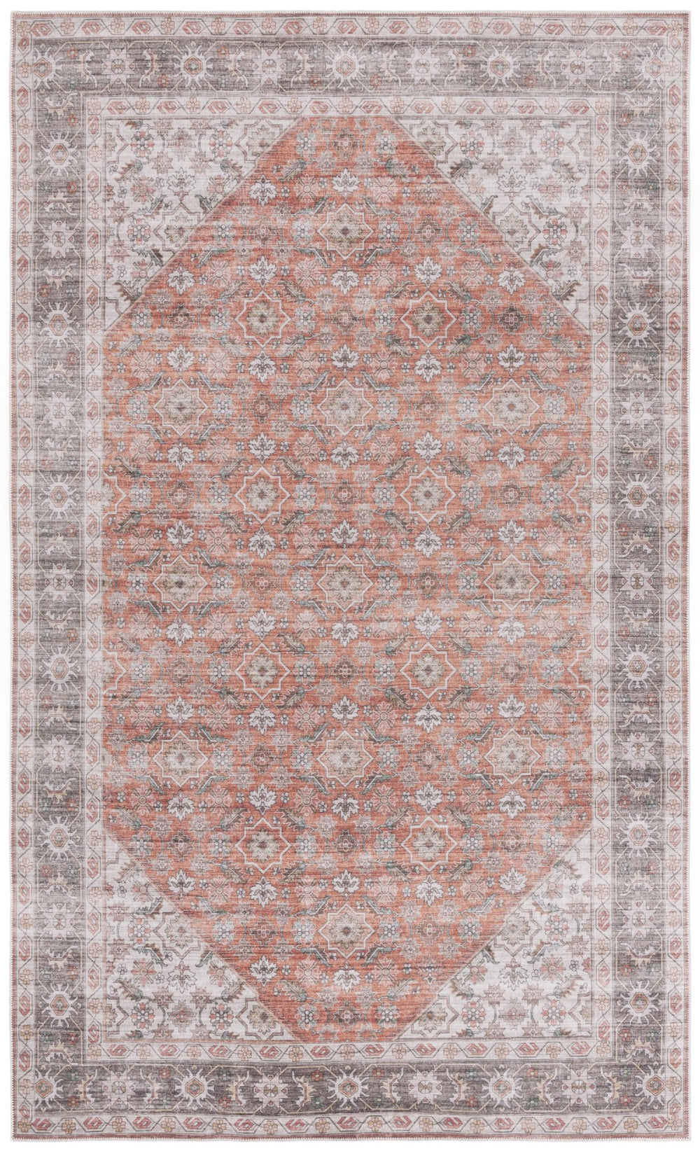 Safavieh Arizona Round Area Rug 6' X 6' In Rust & Olive - Timeless Elegance, Soft Touch, Easy Care & Slip-resistant Rust ,Olive Polyester Arz215p-6r