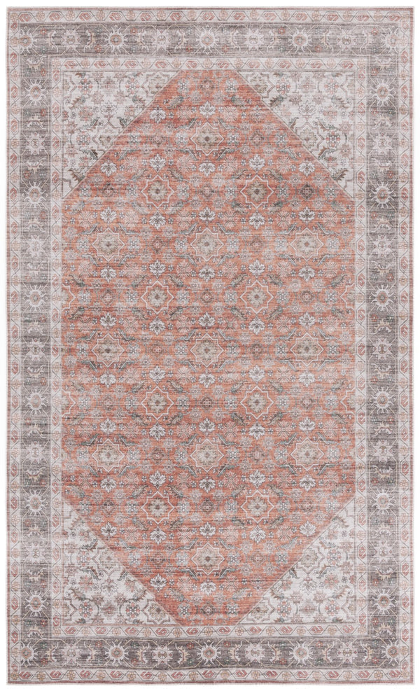 Safavieh Arizona Round Area Rug 6' X 6' In Rust & Olive - Timeless Elegance, Soft Touch, Easy Care & Slip-resistant Rust ,Olive Polyester Arz215p-6r