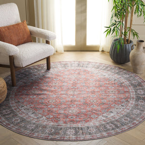 Safavieh Arizona Round Area Rug 6' X 6' In Rust & Olive - Timeless Elegance, Soft Touch, Easy Care & Slip-resistant Rust ,Olive Polyester Arz215p-6r
