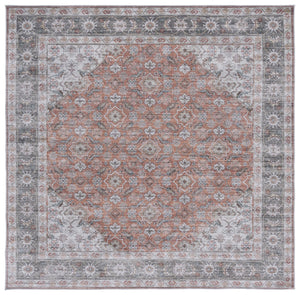 Safavieh Arizona Round Area Rug 6' X 6' In Rust & Olive - Timeless Elegance, Soft Touch, Easy Care & Slip-resistant Rust ,Olive Polyester Arz215p-6r