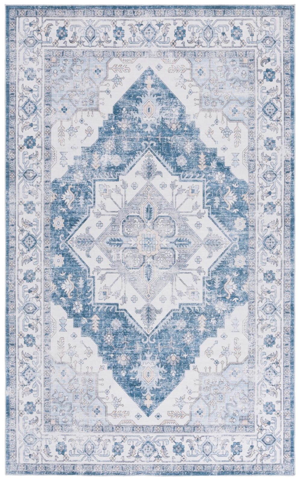 Safavieh Arizona 217a Ivory / Blue Ivory ,Blue Polyester Arz217a-6r