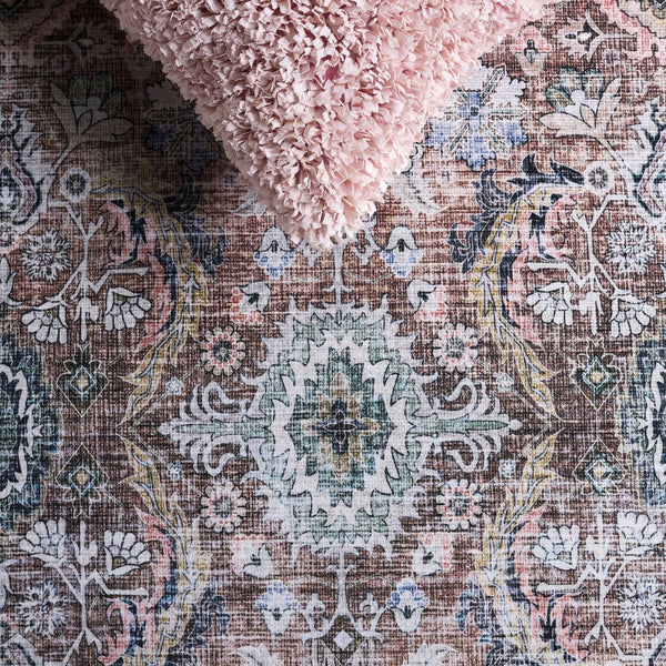 Safavieh Arizona Elegant Polyester Accent Rug For Hallways And Entryways - Washable, Slip-resistant Design Copper ,Olive Polyester Arz221t-9