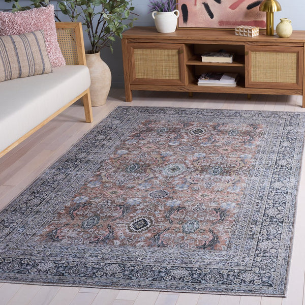 Safavieh Arizona 5' X 8' Copper And Olive Area Rug - Durable, Washable, Slip-resistant For Elegant Living Spaces Copper ,Olive Polyester Arz221t-5