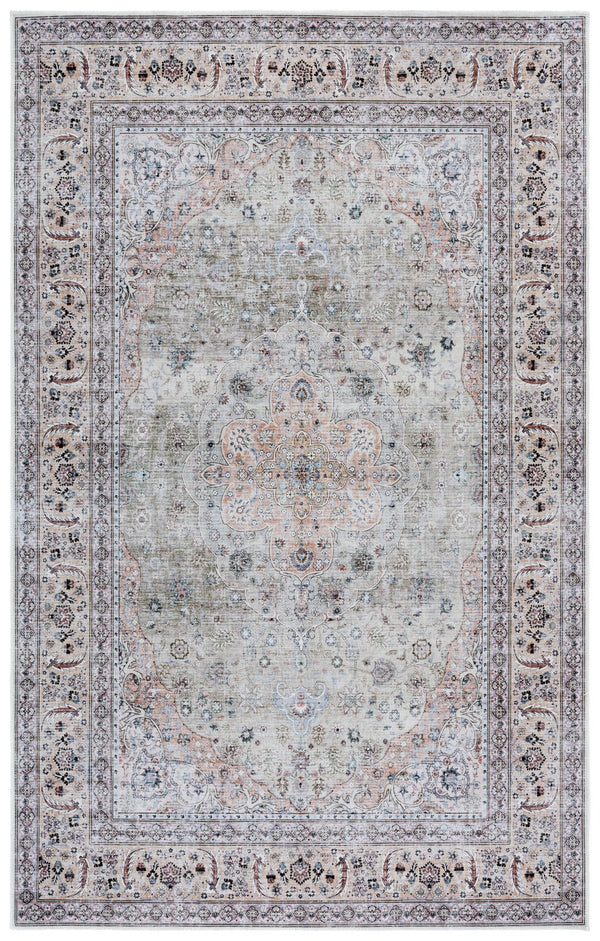 Safavieh Arizona Elegant Traditional Runner Rug - Durable, Washable, Slip-resistant For Hallways And Spaces Light Green ,Beige Polyester Pile Arz222y-3
