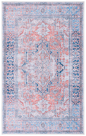 Safavieh Arizona 223 Power Loomed Traditional Rug Rust / Navy Polyester Pile