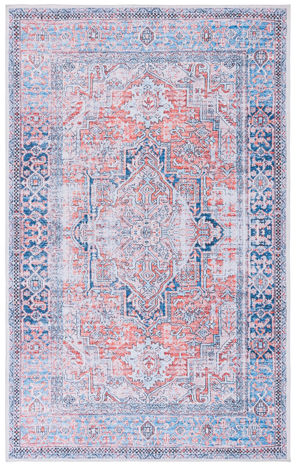 Safavieh Arizona 223 Power Loomed Traditional Rug Rust / Navy Polyester Pile