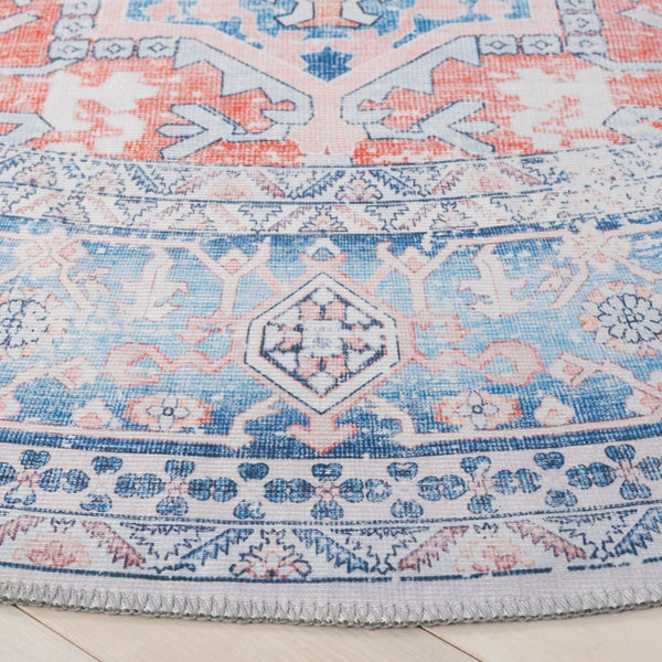 Safavieh Arizona 223 Power Loomed Traditional Rug Rust / Navy Polyester Pile