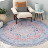 Safavieh Arizona 223 Power Loomed Traditional Rug Rust / Navy Polyester Pile