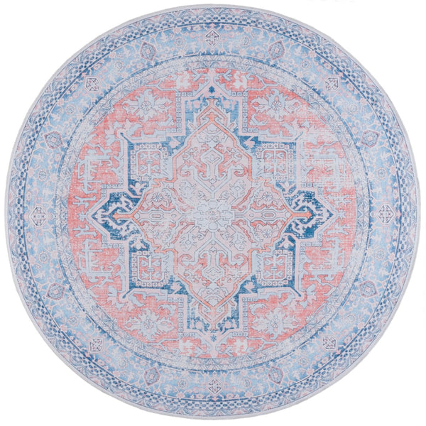 Safavieh Arizona 223 Power Loomed Traditional Rug Rust / Navy Polyester Pile