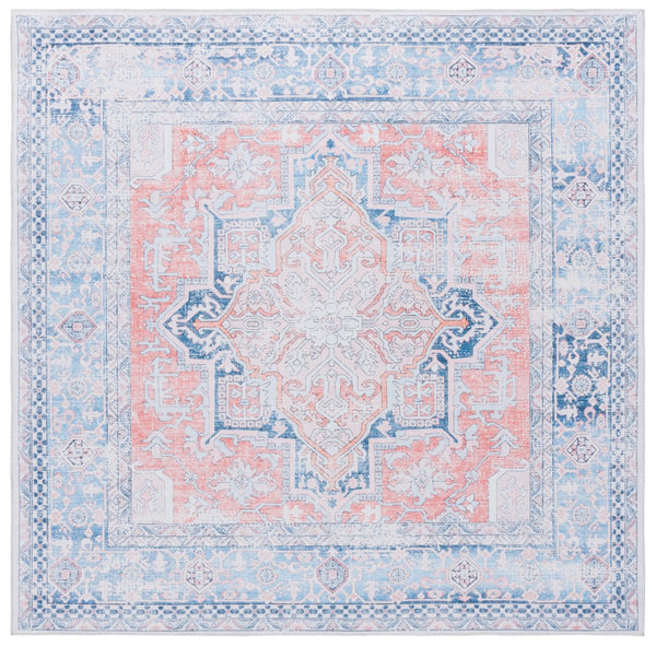 Safavieh Arizona 223 Power Loomed Traditional Rug Rust / Navy Polyester Pile