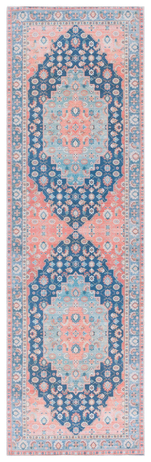 Safavieh Arizona 235 Power Loomed Traditional Rug Blue / Rust Polyester