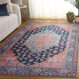 Safavieh Arizona 235 Power Loomed Traditional Rug Blue / Rust Polyester