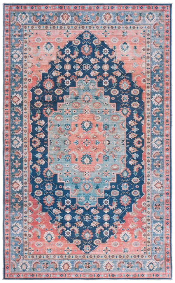 Safavieh Arizona 235 Power Loomed Traditional Rug Blue / Rust Polyester