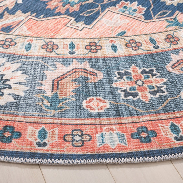 Safavieh Arizona 235 Power Loomed Traditional Rug Blue / Rust Polyester