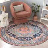 Safavieh Arizona 235 Power Loomed Traditional Rug Blue / Rust Polyester