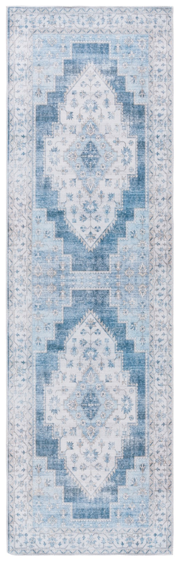 Safavieh Arizona 236 Power Loomed Traditional Rug Grey / Blue Polyester