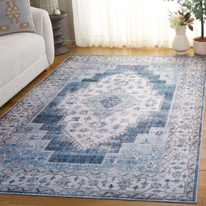 Safavieh Arizona 236 Power Loomed Traditional Rug Grey / Blue Polyester