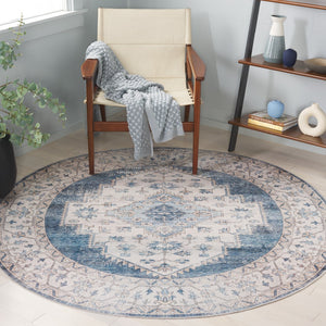 Safavieh Arizona 236 Power Loomed Traditional Rug Grey / Blue Polyester
