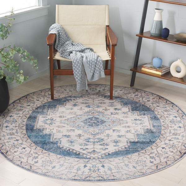 Safavieh Arizona 236 Power Loomed Traditional Rug Grey / Blue Polyester