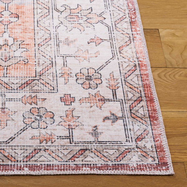 Safavieh Arizona 236 Power Loomed Traditional Rug Rust / Light Brown Polyester