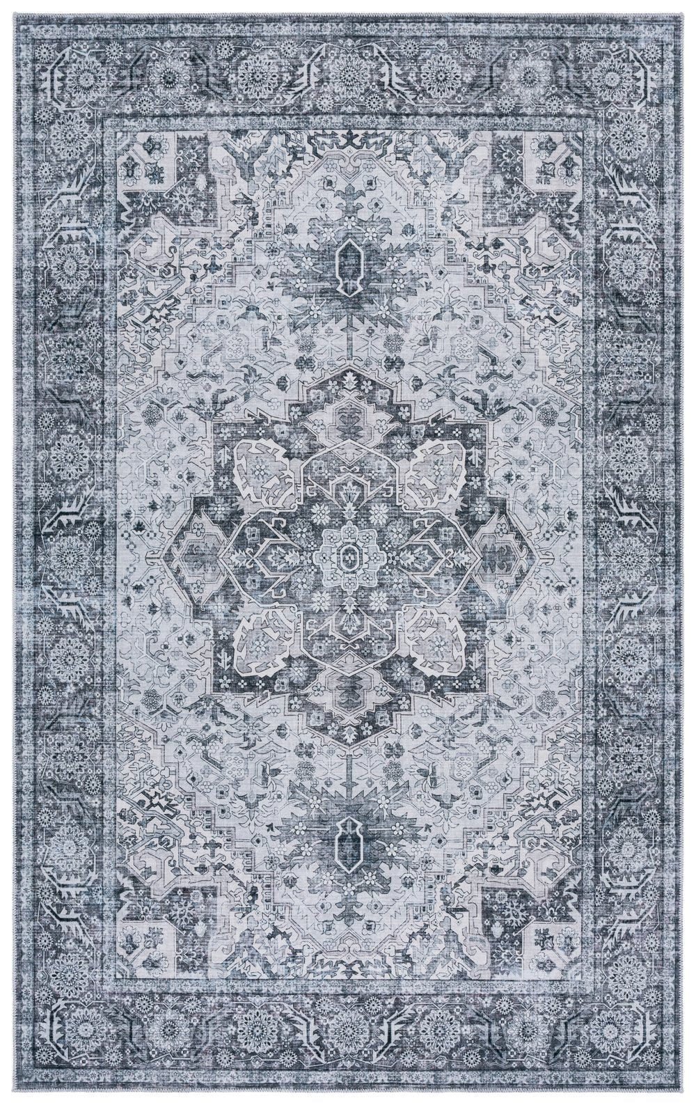 Safavieh Arizona Elegant Grey/Green Area Rug – 5x8 Durable, Washable, Slip Resistant For Stylish Spaces Grey ,Grey Polyester Arz237f-5