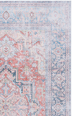 Safavieh Arizona Rust And Blue Area Rug — Low-Profile Modern Oriental Design, Durable Polyester, Machine-Washable 9'-0" x 12'-0" ARZ238P-9