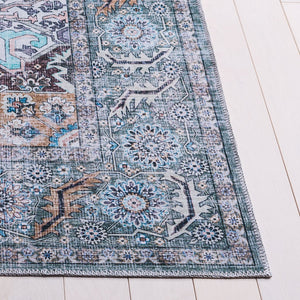 Safavieh Arizona Elegant 5x8 Area Rug In Copper & Green – Washable, Slip-resistant, Traditional Style Copper ,Green Polyester Pile Arz239t-5