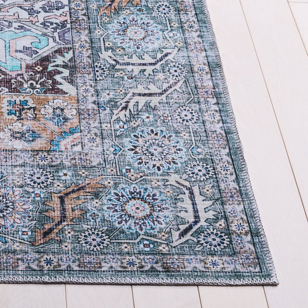 Safavieh Arizona Elegant Traditional Area Rug - Stylish Power-loomed Design For Modern Home Decor And Safety Copper ,Green Polyester Pile Arz239t-3