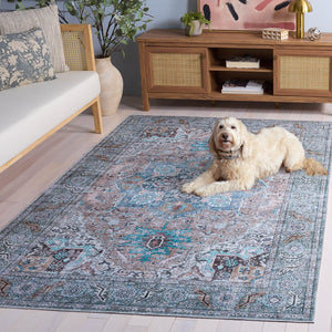 Safavieh Arizona Elegant Traditional Area Rug - Stylish Power-loomed Design For Modern Home Decor And Safety Copper ,Green Polyester Pile Arz239t-3