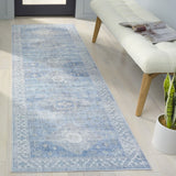 Safavieh Arizona 242 Power Loomed Traditional Rug Blue / Light Blue Polyester