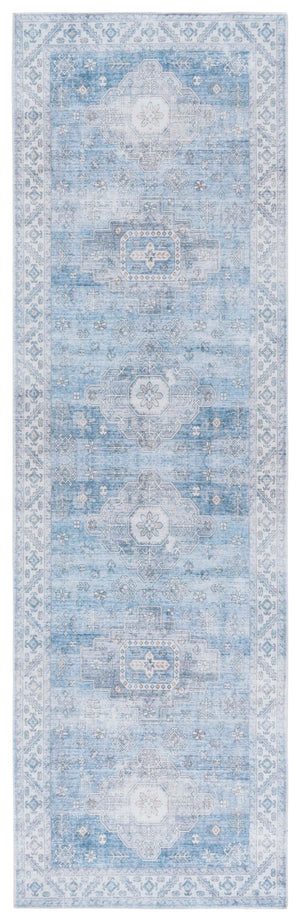 Safavieh Arizona 242 Power Loomed Traditional Rug Blue / Light Blue Polyester