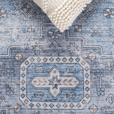 Safavieh Arizona 242 Power Loomed Traditional Rug Blue / Light Blue Polyester