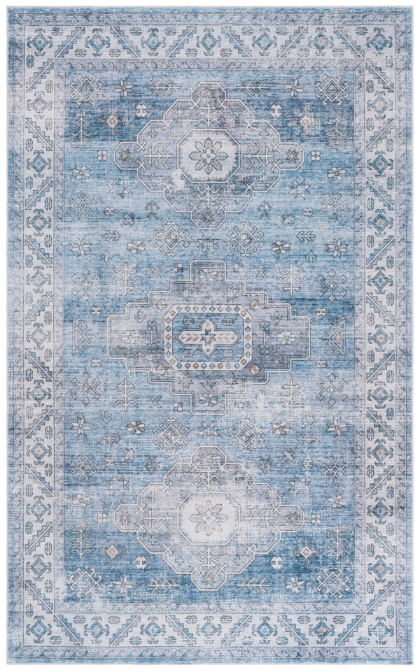 Safavieh Arizona 242 Power Loomed Traditional Rug Blue / Light Blue Polyester