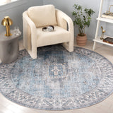 Safavieh Arizona 242 Power Loomed Traditional Rug Blue / Light Blue Polyester