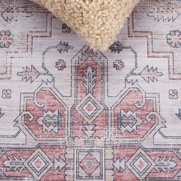 Safavieh Arizona 243 Power Loomed Traditional Rug Sage / Rust Polyester