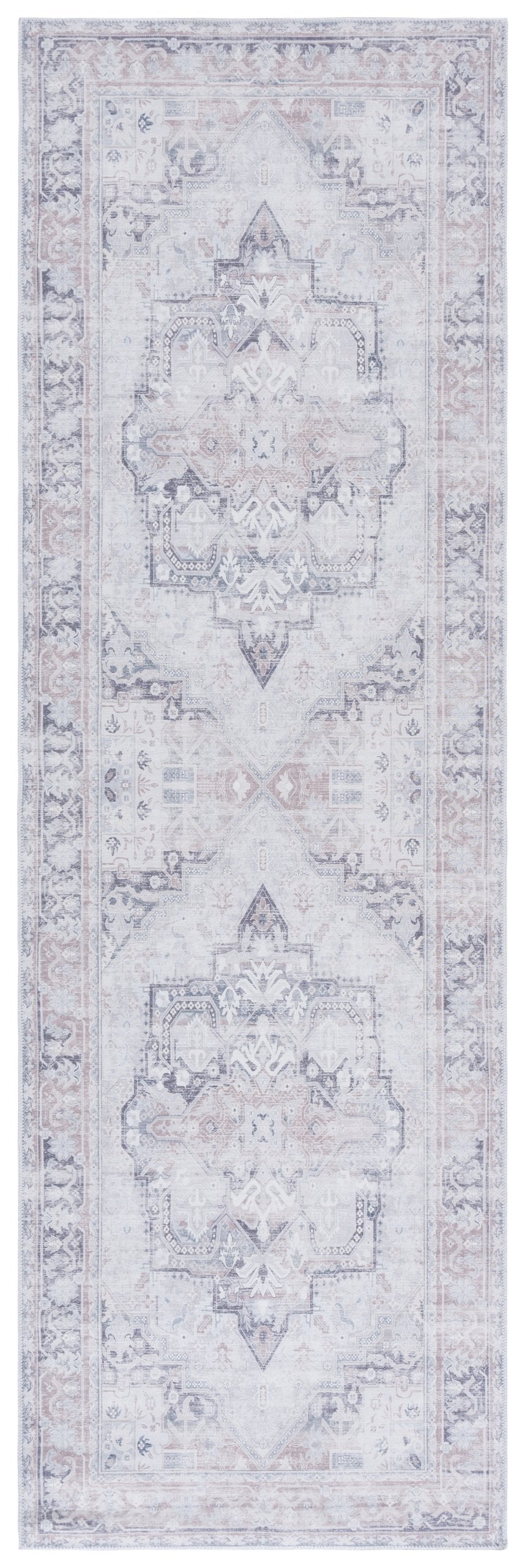 Safavieh Arizona Power Loomed Area Rug - Elegant Ivory And Grey Design, Durable, Washable, Slip Resistant Ivory ,Grey Polyester Arz245a-28