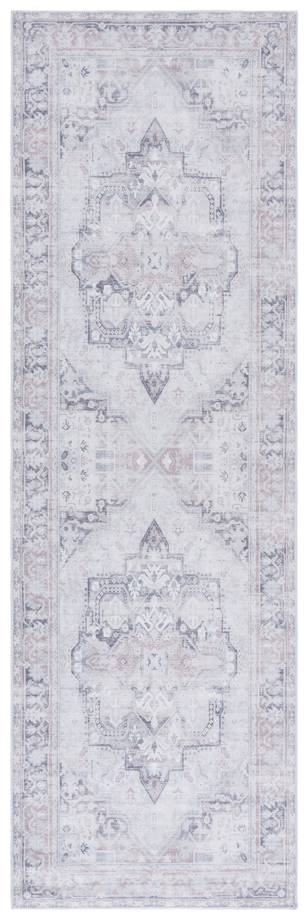 Safavieh Arizona Power Loomed Area Rug - Elegant Ivory And Grey Design, Durable, Washable, Slip Resistant Ivory ,Grey Polyester Arz245a-28