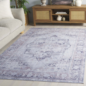 Safavieh Arizona Power Loomed Area Rug - Elegant Ivory And Grey Design, Durable, Washable, Slip Resistant Ivory ,Grey Polyester Arz245a-5