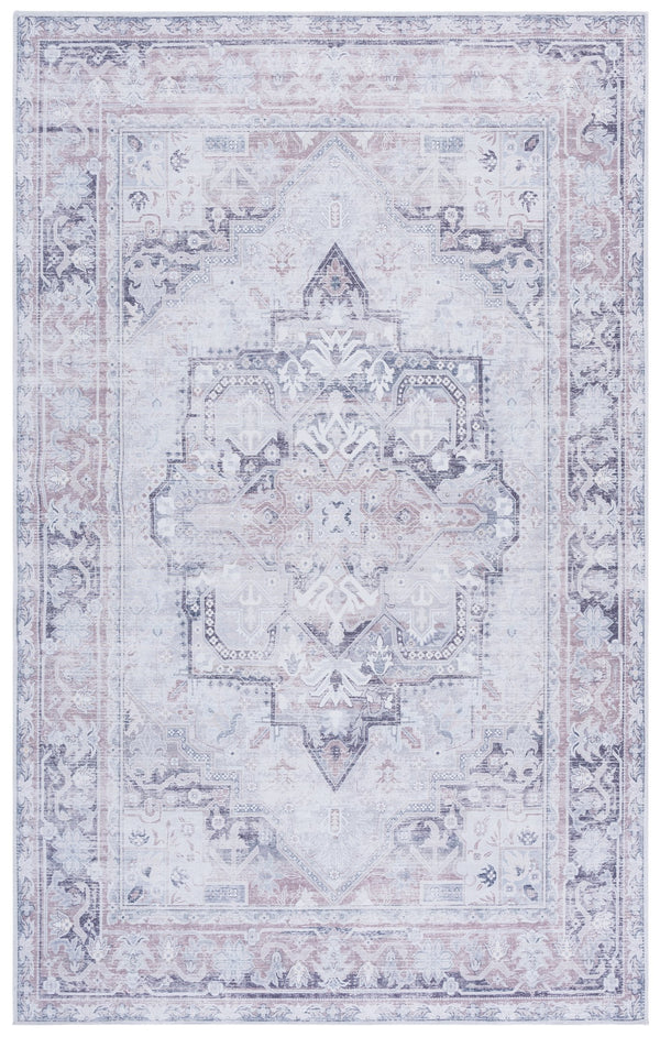 Safavieh Arizona Power Loomed Area Rug - Elegant Ivory And Grey Design, Durable, Washable, Slip Resistant Ivory ,Grey Polyester Arz245a-5