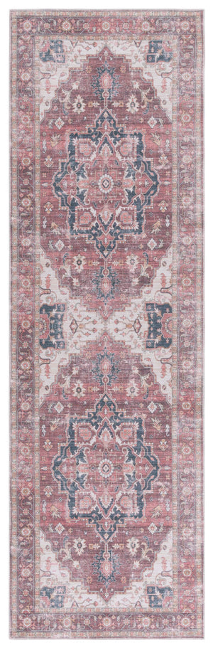 Safavieh Arizona 247 Power Loomed Traditional Rug Dark Red / Beige Polyester