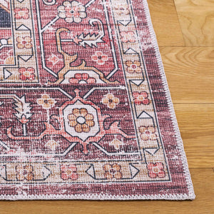 Safavieh Arizona 247 Power Loomed Traditional Rug Dark Red / Beige Polyester