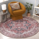 Safavieh Arizona 247 Power Loomed Traditional Rug Dark Red / Beige Polyester