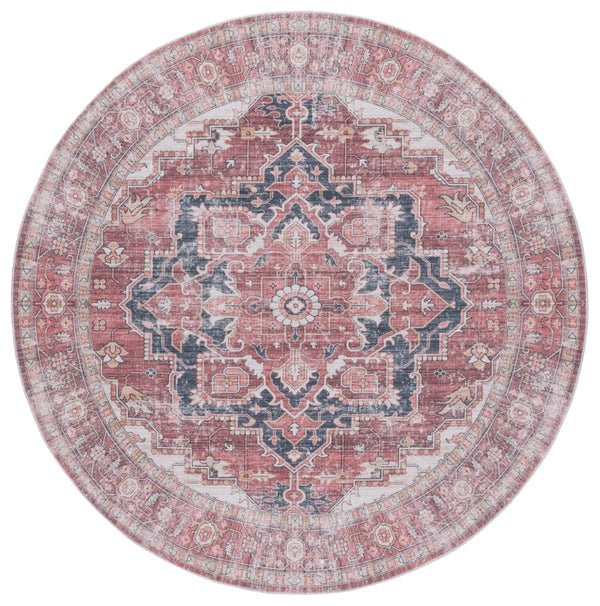 Safavieh Arizona 247 Power Loomed Traditional Rug Dark Red / Beige Polyester