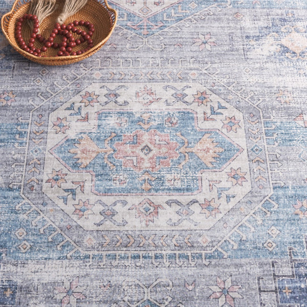 Safavieh Arizona 259 Power Loomed Traditional Rug Blue / Grey Polyester