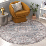 Safavieh Arizona 259 Power Loomed Traditional Rug Blue / Grey Polyester