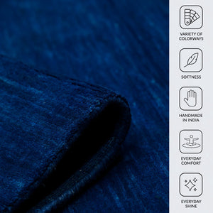 Amer Rugs Arizona Hand-woven Area Rug - Luxurious Soft Touch, Versatile Design For Any Home Décor Setting Navy Blue Wool Arz300203