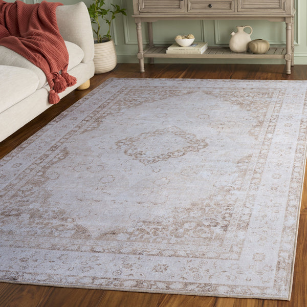 Safavieh Arizona Classic Medallion Area Rug In Beige & Light Taupe — Durable, Washable, Slip-Resistant Finish 3'-0" x 5'-0" ARZ301B-3